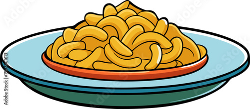 pasta on a plate vector illustration