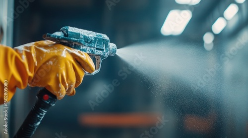 Powder coating of the metal construction on the factory