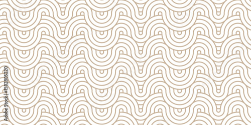 Minimal Overlapping creative diamond circle abstract wood color and gray pattern background with waves texture. geometric digital fabric pattern circles floral lapping white retro background.