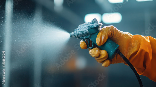 Powder coating of the metal construction on the factory