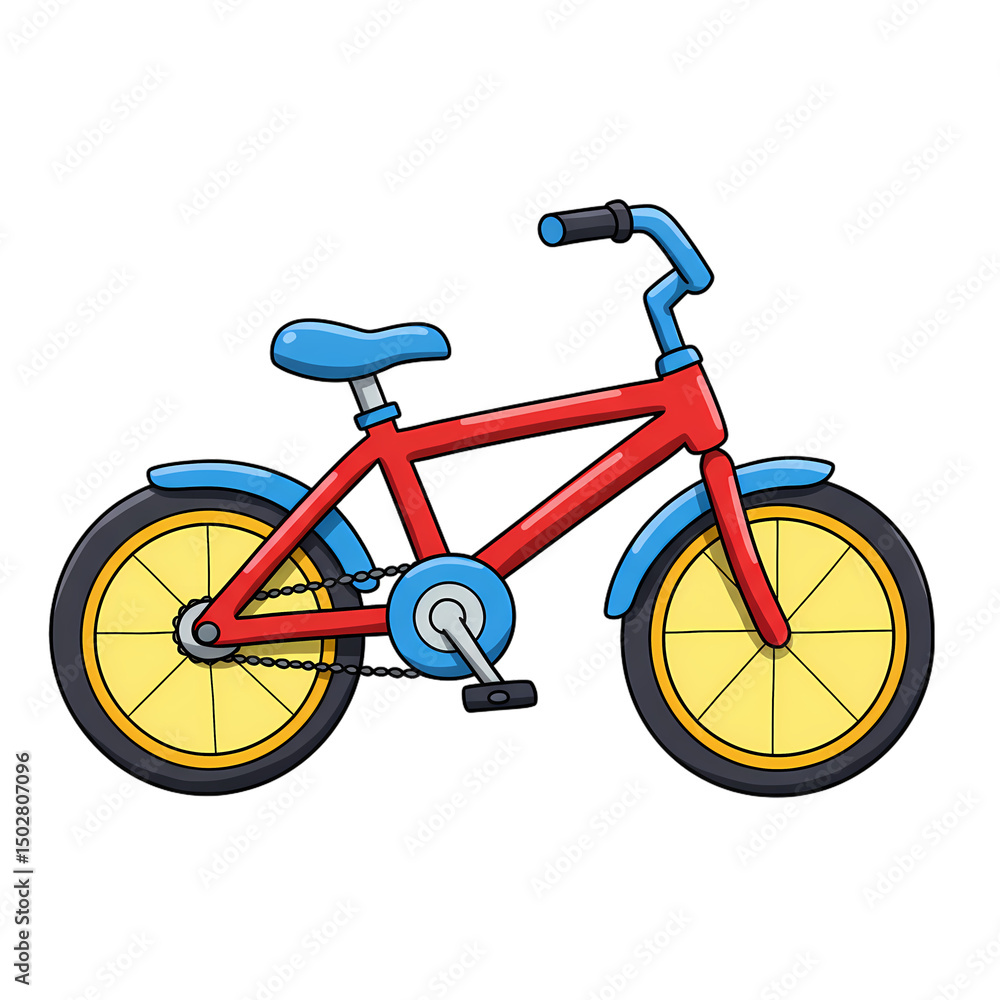 Fototapeta premium Kids Bike: Red & Blue Bicycle