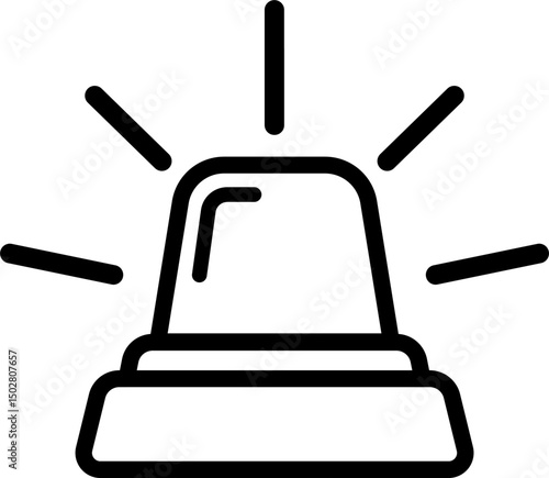 Flat Emergency Icon With Warning Siren
