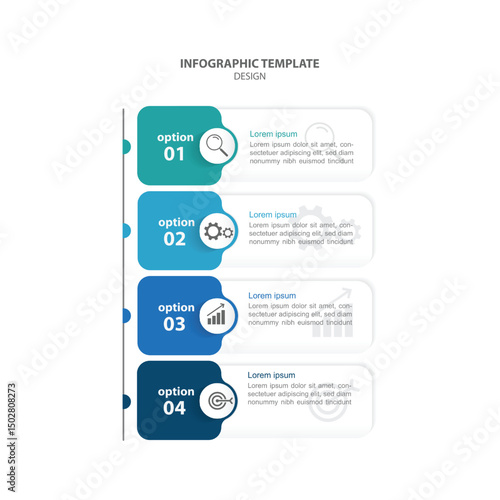 infographic 4 step or process with line and frame. can be used for schedule and presentation business