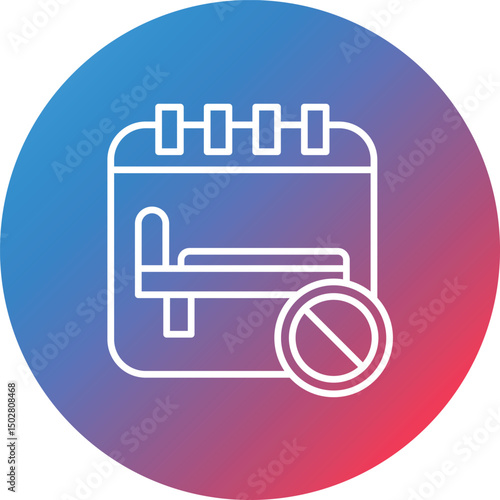 Overbooked Line Gradient Circle Background Icon