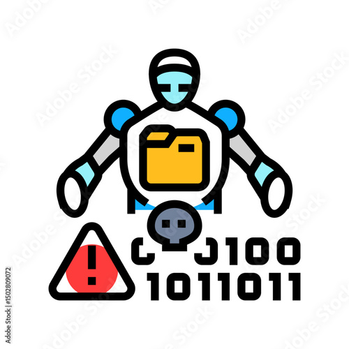 synthetic data fraud detection fintech color icon vector illustration