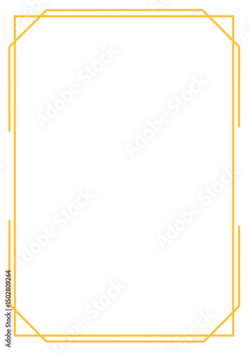 Abstract Yellow Line Art Border