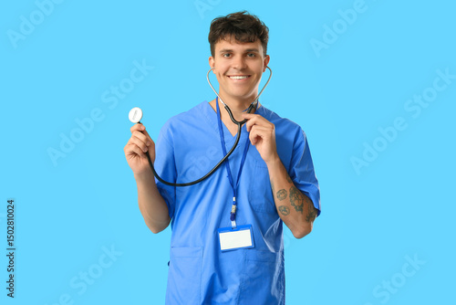 Male medical student with s...