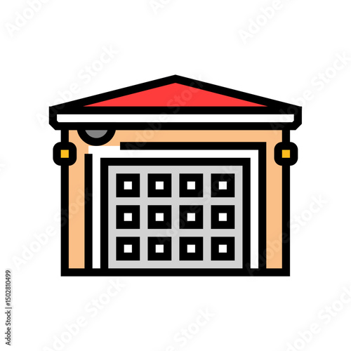 garage security camera color icon vector illustration