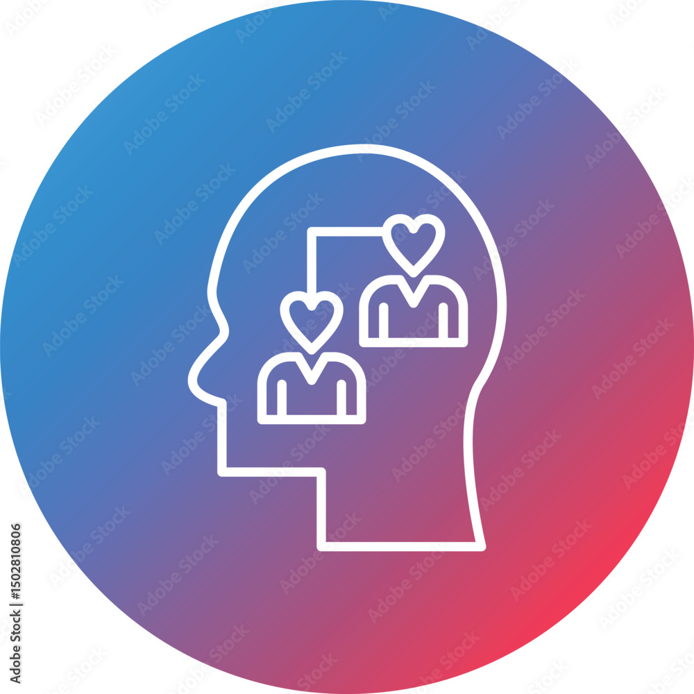 Obraz premium Empathy Line Gradient Circle Background Icon
