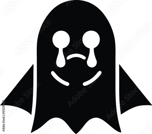 ghost crying vector icon.