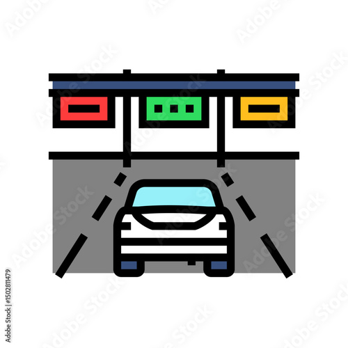 car highway road color icon vector illustration