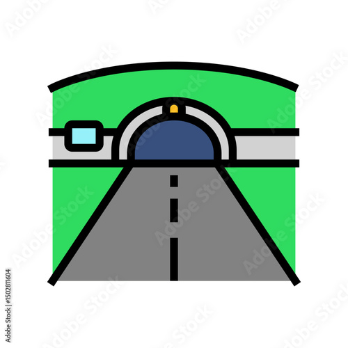 tunnel highway road color icon vector illustration