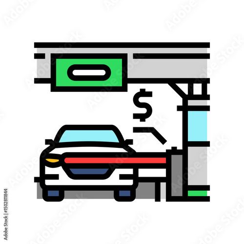 toll highway road color icon vector illustration