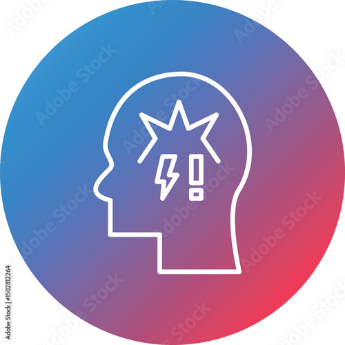 Panic Atack Line Gradient Circle Background Icon