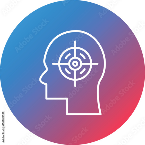 Obsession Line Gradient Circle Background Icon