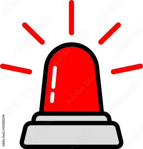 Foto Siren Caution Icon With Red Color