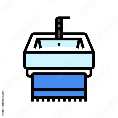 sink towel rack color icon vector illustration