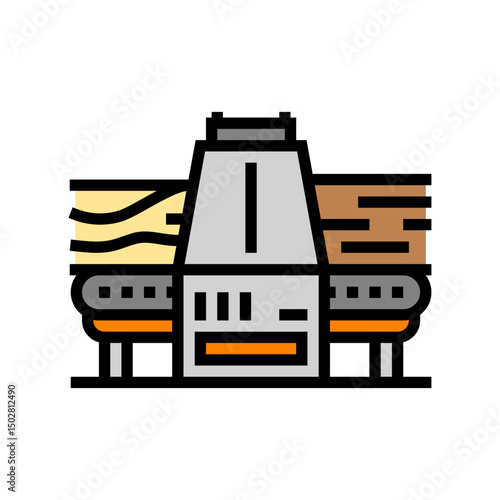 timber sawmill process color icon vector illustration