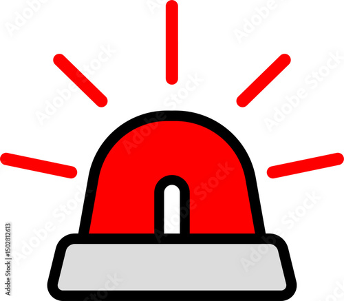Simple Red Siren Alert Icon