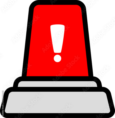 Siren Icon With Red Color And Black Lines