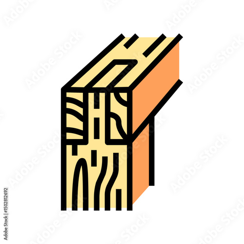 jointing wood frame house color icon vector illustration