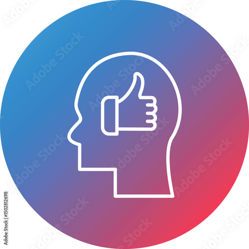Positive Thinking Line Gradient Circle Background Icon