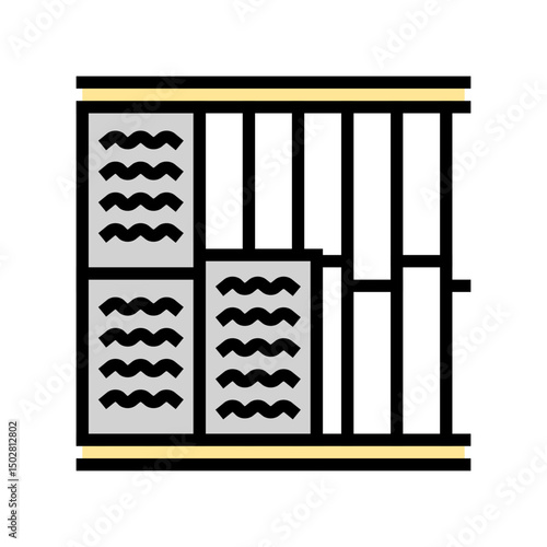 insulation installation frame house color icon vector illustration