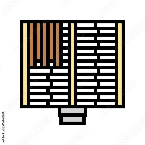 floor joists wood frame house color icon vector illustration