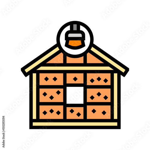 house frame painting wood frame color icon vector illustration