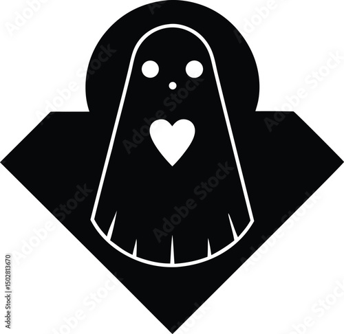 ghost in love vector icon.