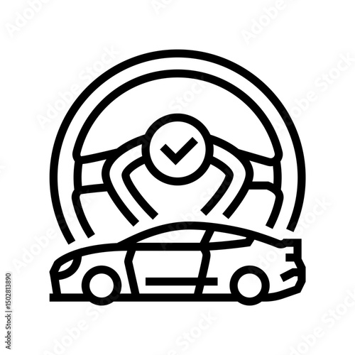 test drive car dealership line icon vector illustration
