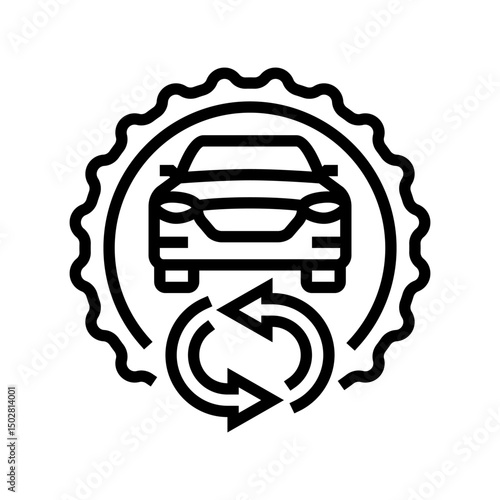 certified pre owned vehicle line icon vector illustration