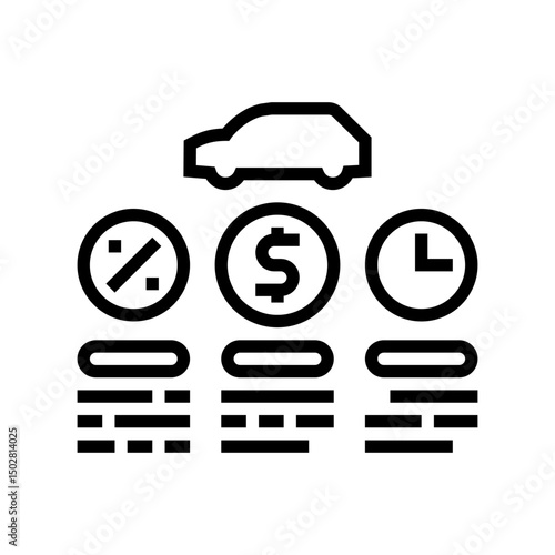 finance options car dealership line icon vector illustration