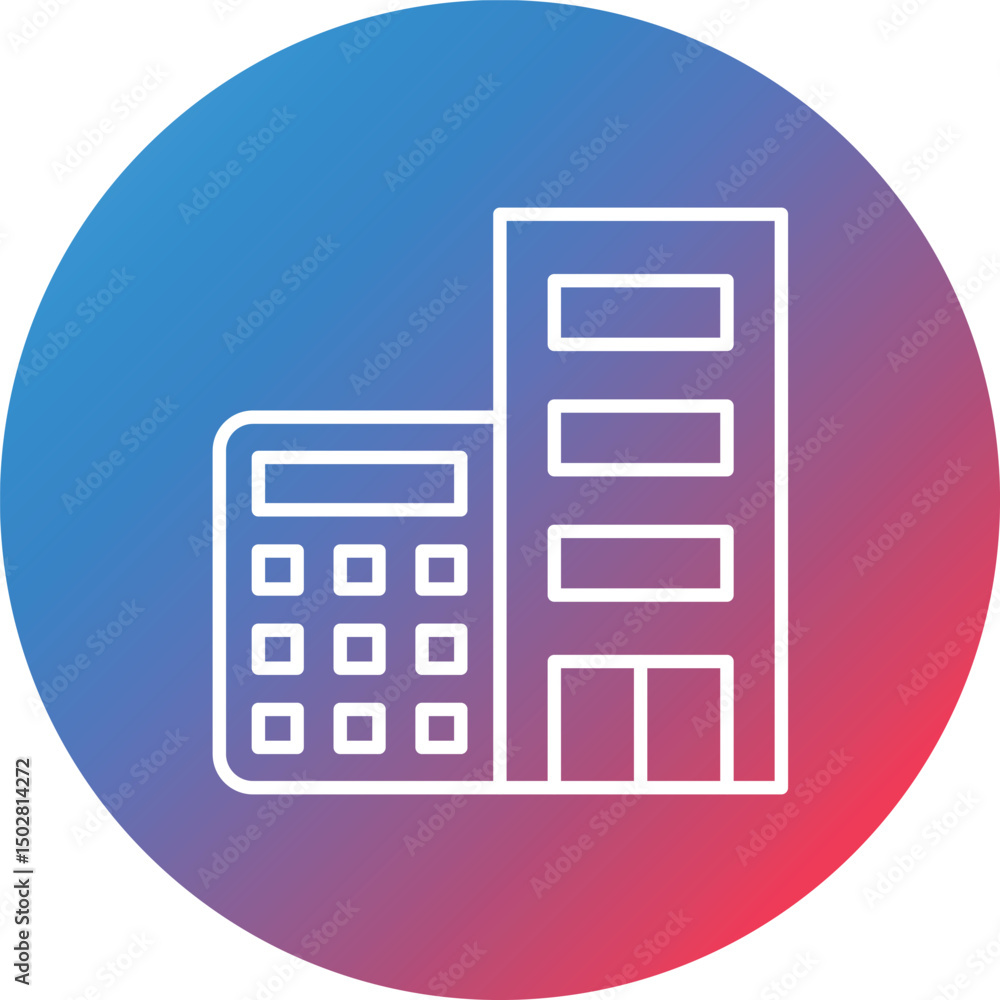 Hotel Budgeting Line Gradient Circle Background Icon