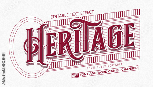 Heritage editable text effect