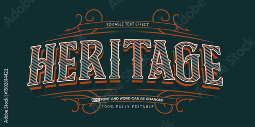 Heritage editable text effect