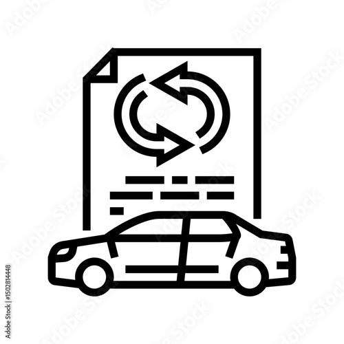lease agreement car dealership line icon vector illustration