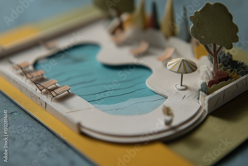 Paper craft outdoor pool