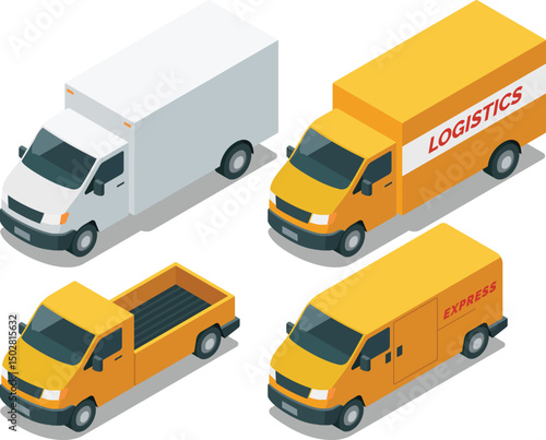 Isometric delivery truck collection