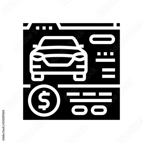 online booking car dealership glyph icon vector illustration