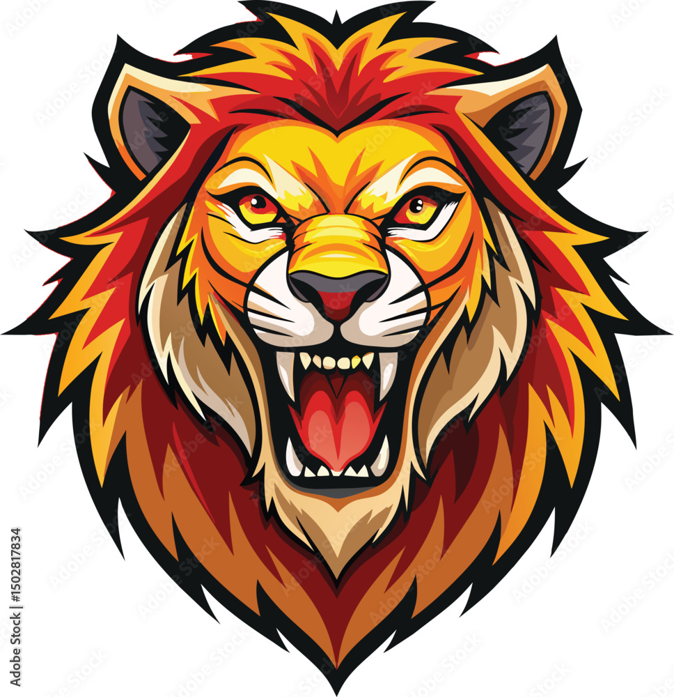 Fototapeta premium lion head mascot logo vector illustration