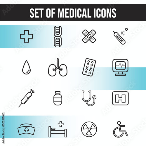 set of medical icons vector
