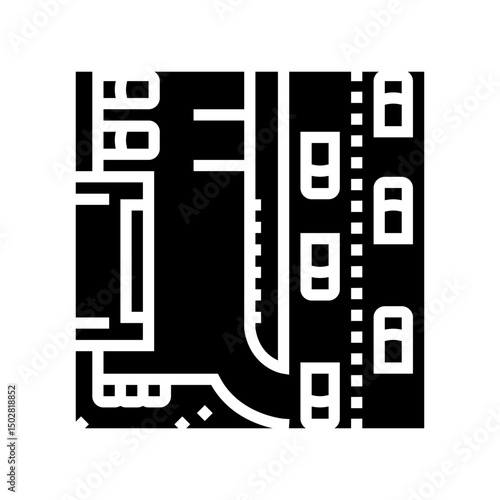 rest area highway road glyph icon vector illustration