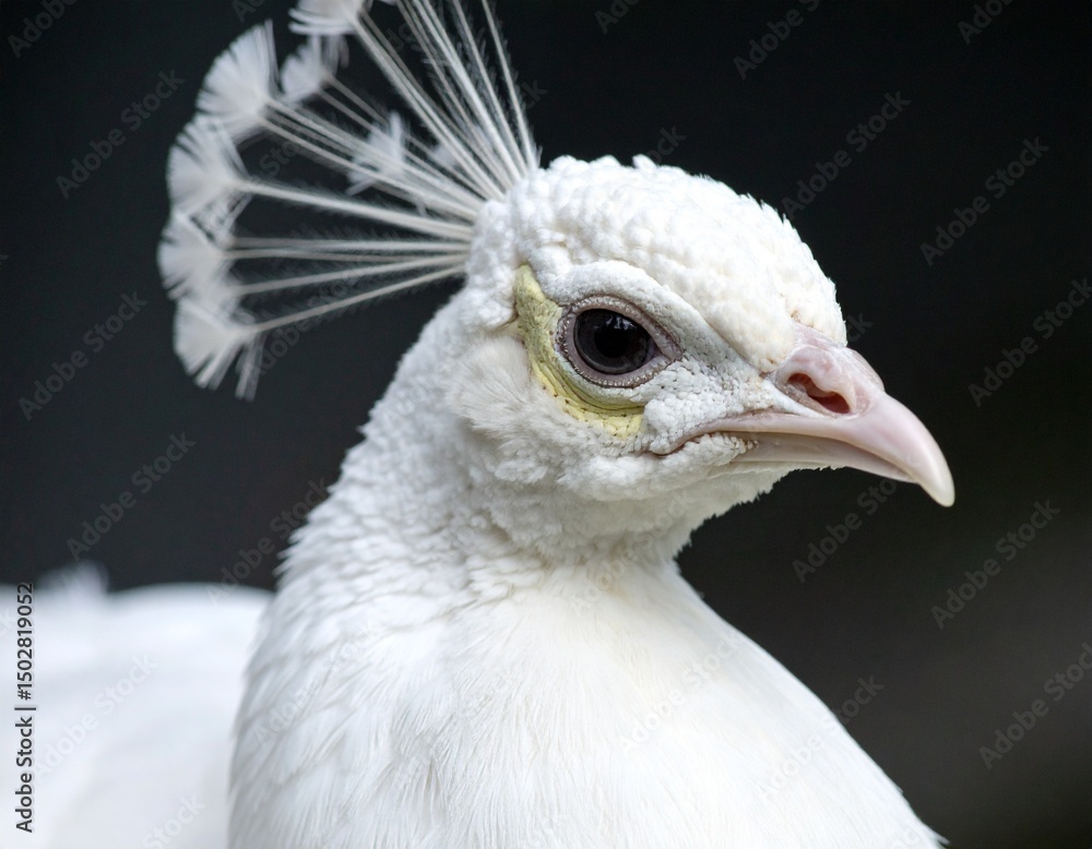 Obraz premium white peacock (male peacock) scient. name Pavo cristatus bird animal, AI generated