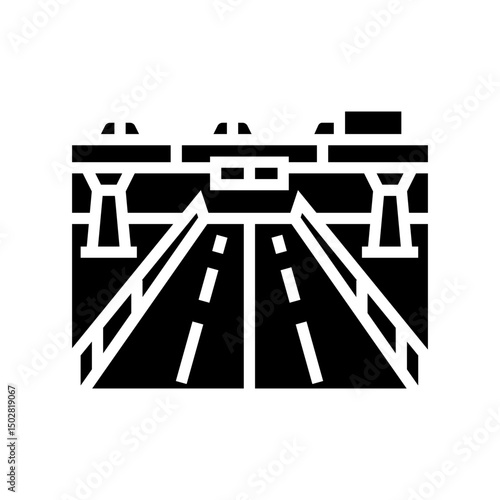 bridge highway road glyph icon vector illustration