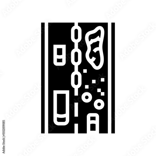 construction zone highway road glyph icon vector illustration