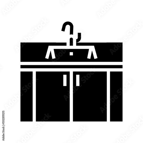 Photos undermount sink glyph icon vector illustration