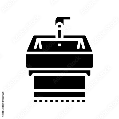 sink towel rack glyph icon vector illustration