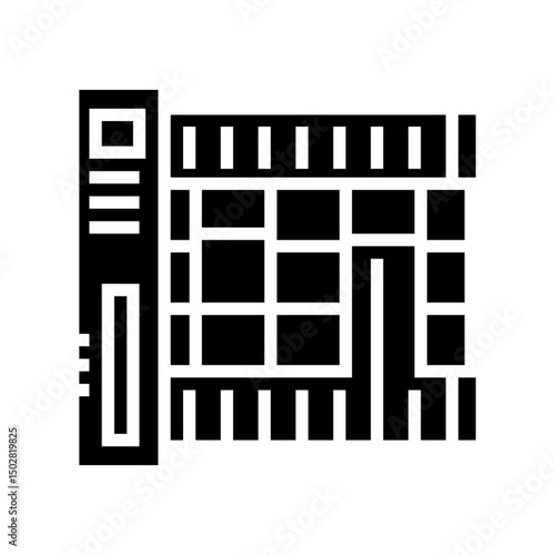 wall prefabrication glyph icon vector illustration