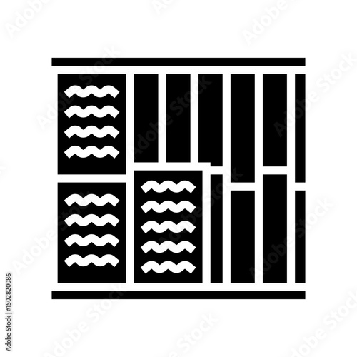 insulation installation frame house glyph icon vector illustration